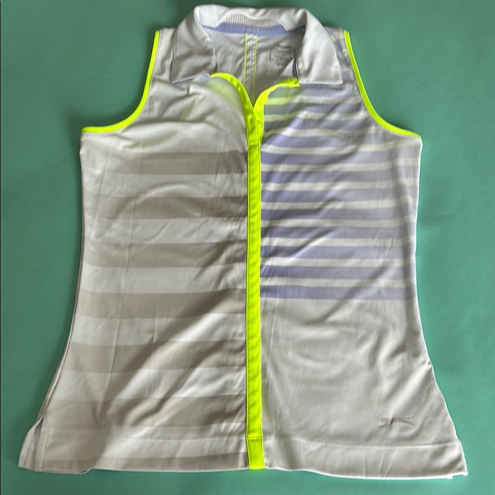Slazenger Women's Neon Yellow Trim Sleeveless Golf Tank